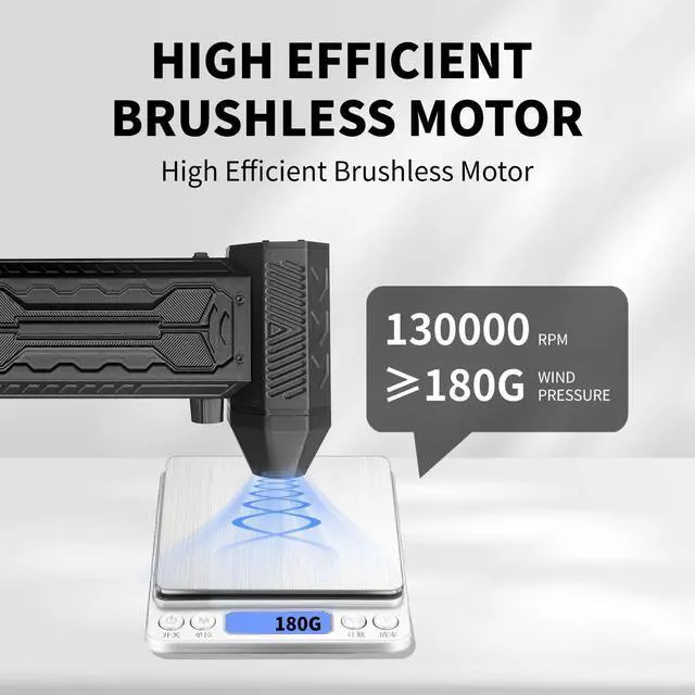 Alt view image 3 of 5 - XIEYIGMO Electric Air Duster, 13000RPM Rechargeable Air Duster with 10000mAh Battery, Cordless Compressed Air Duster for Electronics, PC, Keyboard, Laptop, Car Detailing  No Chemicals, No Refills
