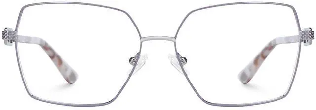 Main image of Zeelool Blue Light Blocking Glasses for Women, Metal Fashion Glasses Frame Eyeglasses with Non-prescription Clear Lenses ZJGM374867-02B