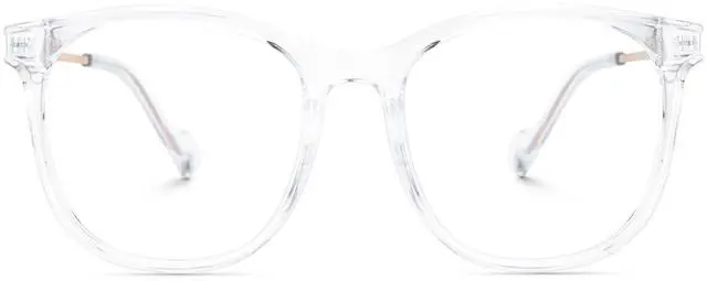 Main image of Zeelool Blue Light Blocking Glasses for Woman, Round Fashion Fake Glasses Computer Eyeglasses Anti UV, Eyestrain and Glare with Non-prescription Clear Lenses ZJGX850090-02B