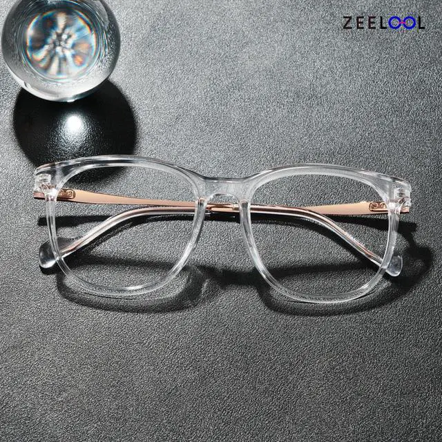 Alt view image 5 of 5 - Zeelool Blue Light Blocking Glasses for Woman, Round Fashion Fake Glasses Computer Eyeglasses Anti UV, Eyestrain and Glare with Non-prescription Clear Lenses ZJGX850090-02B