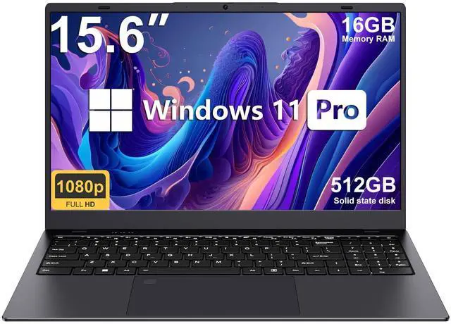 Main image of ZENAERO 15.6" Windows 11 Laptop 16GB RAM 512GB SSD Intel N5095 Processor (4C4T, up to 2.9Ghz) FHD IPS Display Windows 11 Pro Lightweight Notebook Computer Backlit Keyboard Fingerprint HDMI WiFi5 BT4.2