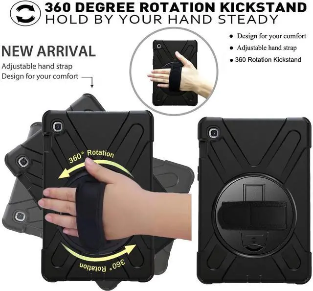 Alt view image 3 of 5 - ZenRich Galaxy Tab S5e Case 2019, zenrich SM-T720/T725/T727 Heavy Duty Shockproof Rugged Case with Rotatable Stand Hand Strap and Shoulder Belt for Samsung Galaxy Tab S5e 10.5 inch 2019 Tablet-Black