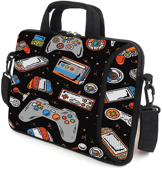 Main image of XMBFZ 15.6" Laptop Sleeve chromebook case Adjustable Shoulder Strap with Handle Accessory Pocket (Games)