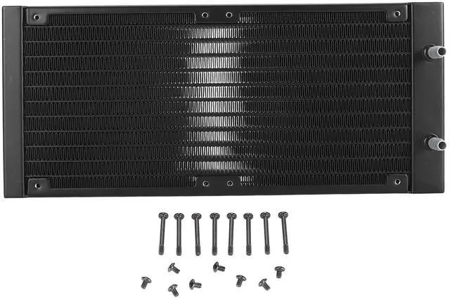 Alt view image 5 of 5 - 280 mm Water Cooling Radiator, 12 Pipe Aluminum Heat Exchanger Radiator, Easy Installation, CPU Computer Water Cool System for 6 to 7mm Soft Hose (Black)
