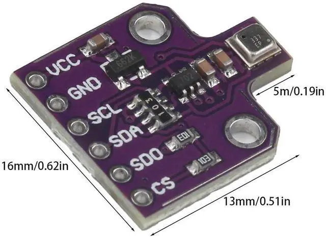 Alt view image 2 of 3 - YFUSET 2pcs BME680 MCU-680 3-5V Temperature Humidity and Pressure Sensor Development Board Compatible with Raspberry Pi