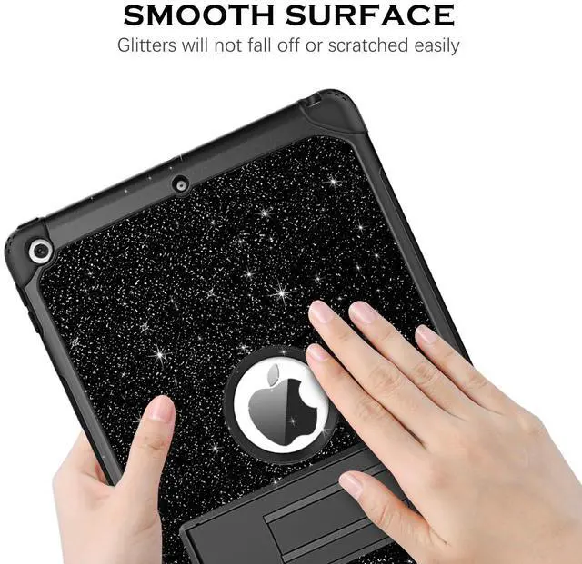 Alt view image 4 of 5 - YINLAI for iPad 10.2 Inch Case, iPad 9th 8th 7th Generation Case with Kickstand Holder Women Kid Men Heavy Duty Shockproof Protective Tablet Cover for iPad 9th 8th 7th Gen 2021/2020/2019, Black