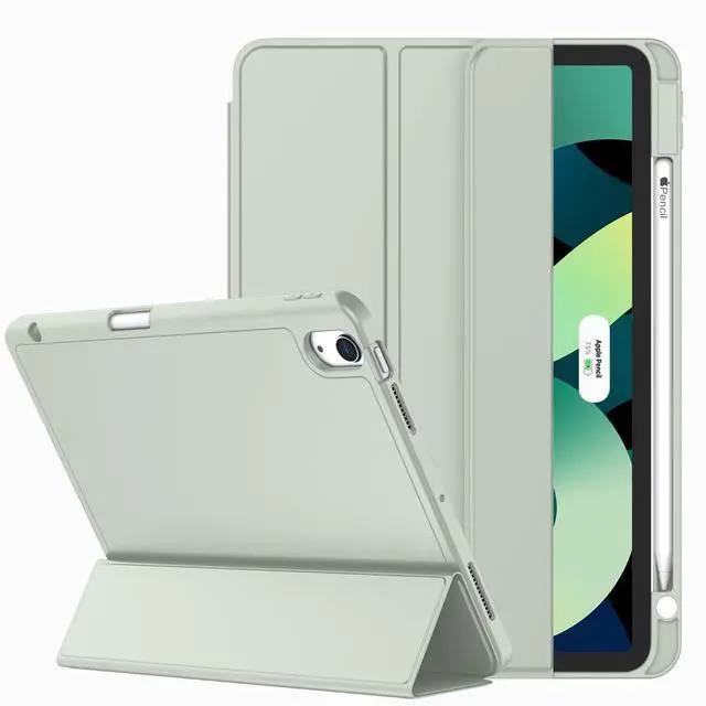 Main image of ZryXal iPad Air 11 Inch Case M3 2025 / M2 2024, iPad Air Case 5th Generation/4th Generation 2022/2020 10.9 Inch [Support Touch ID and Auto Wake/Sleep](Sega Green)