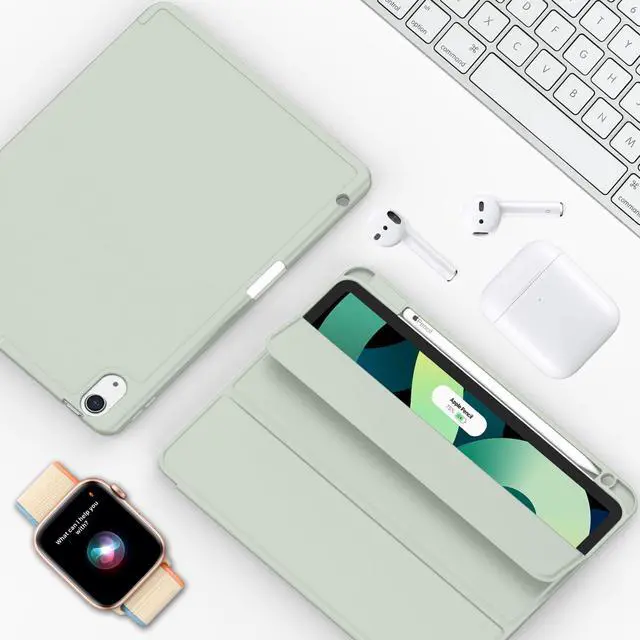 Alt view image 5 of 5 - ZryXal iPad Air 11 Inch Case M3 2025 / M2 2024, iPad Air Case 5th Generation/4th Generation 2022/2020 10.9 Inch [Support Touch ID and Auto Wake/Sleep](Sega Green)