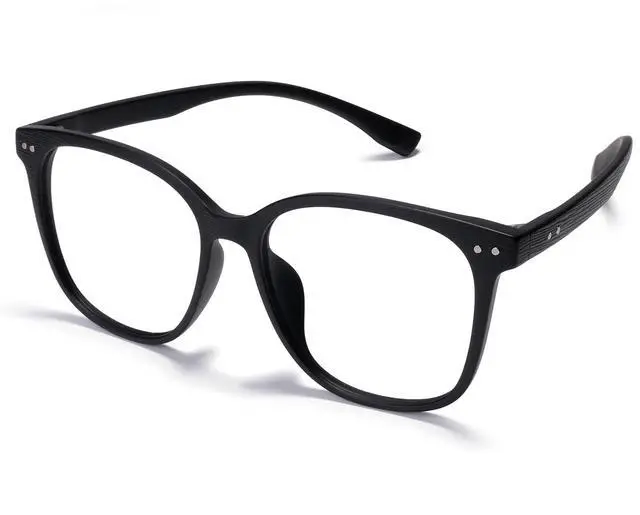 Main image of ZanyLen Blue Light Blocking Glasses Oversized Women/Men Computer Gaming Glasses Square Lightweight TR90 Full Vintage Black Frame Anti Glare/UV400 Clear Lens...