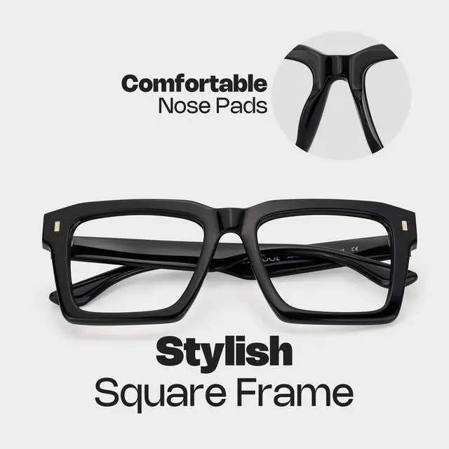 Alt view image 5 of 5 - Zeelool Stylish Square Blue Light Blocking Glasses for Men Computer Glasses Kenish ZJGA634947-07 Black