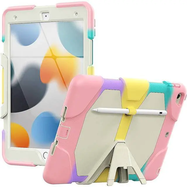 Main image of SaharaCase - Splash Series Case Cover for Apple iPad 10.2 Inch (7th, 8th and 9th Generation 2021) [Shockproof Bumper] Rugged Full Screen Protection Integrated Kickstand Antislip Cover (Pink)