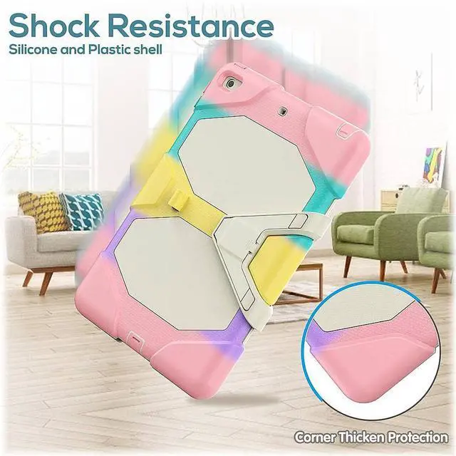 Alt view image 5 of 5 - SaharaCase - Splash Series Case Cover for Apple iPad 10.2 Inch (7th, 8th and 9th Generation 2021) [Shockproof Bumper] Rugged Full Screen Protection Integrated Kickstand Antislip Cover (Pink)