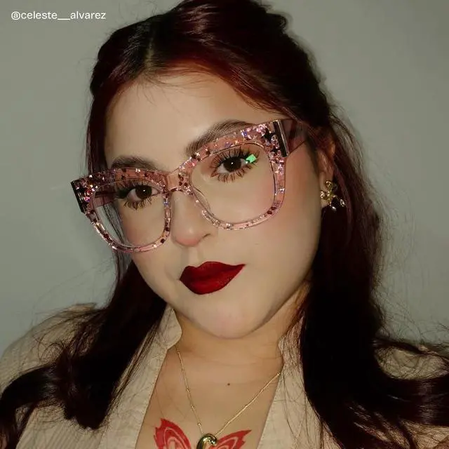 Alt view image 4 of 5 - Zeelool Oversized Square Blue Light Glasses for Women ZJGA151789-07 Pink