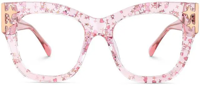 Main image of Zeelool Oversized Square Blue Light Glasses for Women ZJGA151789-07 Pink