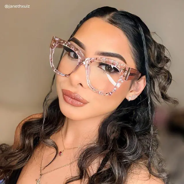 Alt view image 3 of 5 - Zeelool Oversized Square Blue Light Glasses for Women ZJGA151789-07 Pink