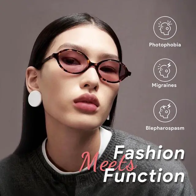 Alt view image 2 of 5 - ZIHVEUC 2 Pack FL Fluorescent 41 Tinted Migraine Glasses Light Sensitivity Reading Glasses Indoor/Outdoor Photophobia Reader(Black+Tortoise,1.00)