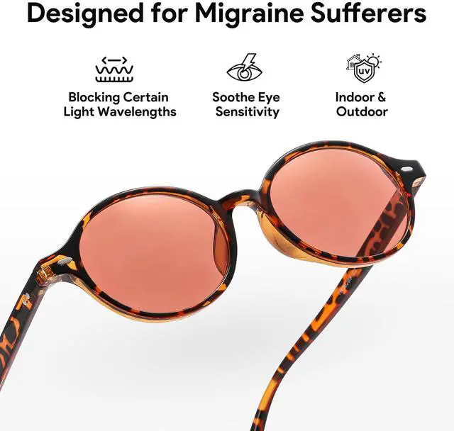 Alt view image 5 of 5 - ZIHVEUC 2 Pack FL Fluorescent 41 Tinted Migraine Glasses Light Sensitivity Reading Glasses Indoor/Outdoor Photophobia Reader(Black+Tortoise,1.00)