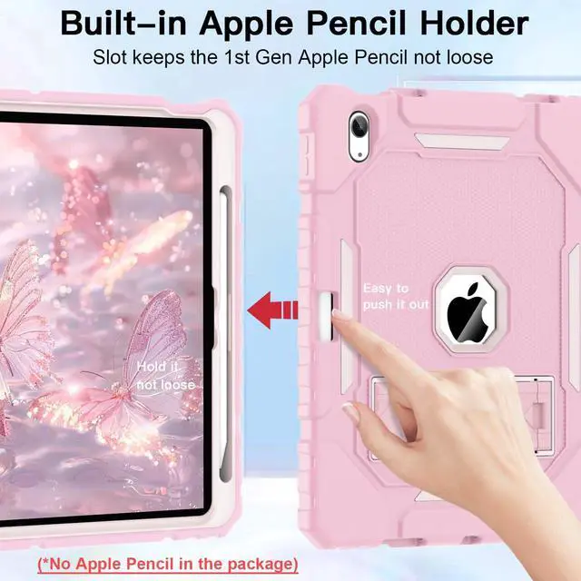 Alt view image 5 of 5 - ZoneFoker Case for iPad (A16) 11th/10th Generation 11/10.9 inch 2025/2022, Heavy Duty Military Grade Shockproof Rugged Cover with Pencil Holder/Stand for i Pad 11th / 10 th Gen (Light Pink)