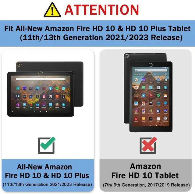 Alt view image 2 of 5 - ZoneFoker Tablet Case for All New 10 & 10 Plus, 360 Degree Rotating Stand Cover with Auto Sleep/Wake & Pencil Holder, Marble Ocean Blue