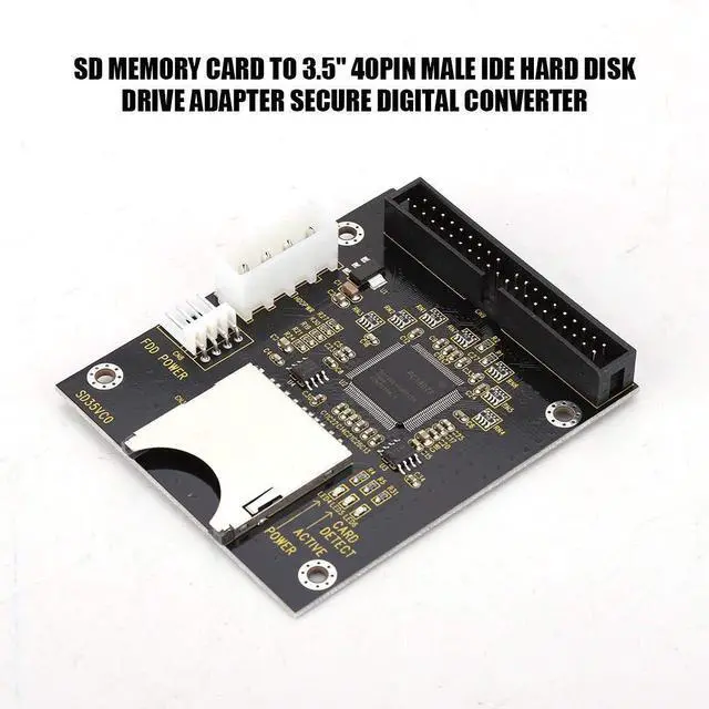 Alt view image 2 of 5 - Computer Connectors, SD Memory Card To 3.5inch 40Pin Male, IDE Hard Disk Drive Adapter Secure Digital Converter, IDE Hard Disk Drive Adapter, Compatible with DOS/Linux/Windows 98SE/Me/XP
