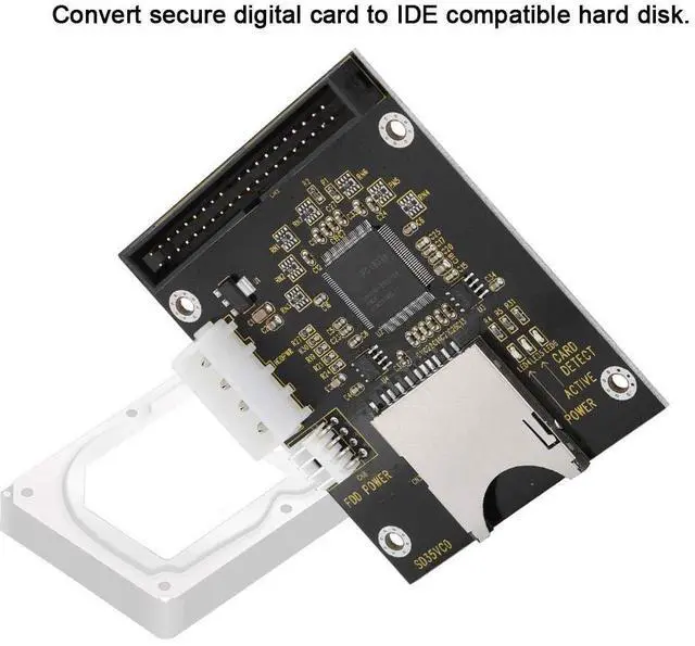 Alt view image 3 of 5 - Computer Connectors, SD Memory Card To 3.5inch 40Pin Male, IDE Hard Disk Drive Adapter Secure Digital Converter, IDE Hard Disk Drive Adapter, Compatible with DOS/Linux/Windows 98SE/Me/XP