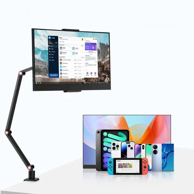 Main image of UGIFT Tablet Stand Holder for ipad,Portable Monitor Stand Holder 12.9'',16'',Desk Mount with 360degRotate Base,Fits for 4.7-12.9" Phone,Kindle,Fire HD,Nintendo Switch Computer Smartphone