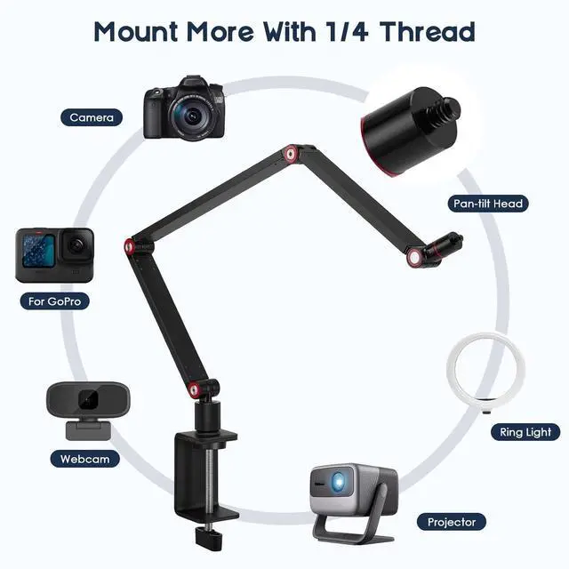 Alt view image 5 of 5 - UGIFT Tablet Stand Holder for ipad,Portable Monitor Stand Holder 12.9'',16'',Desk Mount with 360degRotate Base,Fits for 4.7-12.9" Phone,Kindle,Fire HD,Nintendo Switch Computer Smartphone