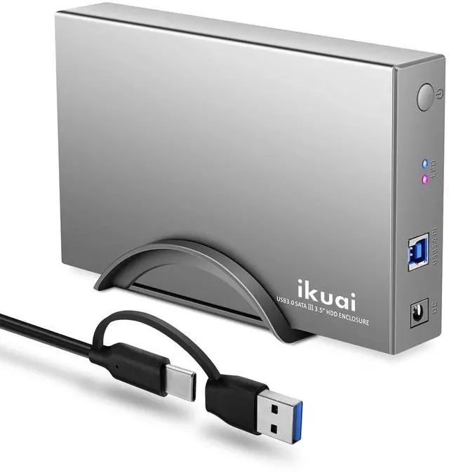 Main image of ikuai Hard Drive Enclosure 3.5" Aluminum USB 3.0 / USB C to SATA Hard Drive Dock Case for 3.5 inch Internal HDD & SSD up to 20TB