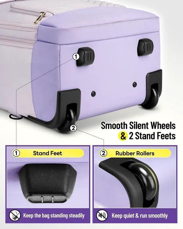 Alt view image 3 of 5 - DEEGO Rolling Backpack for Women, 17.3 inch Travel Laptop Backpack with wheels for Business Commute, Water Resistant 40L Large Capacity Roller Carry-on Luggage With Toiletry Bag, Suitcase for Adults