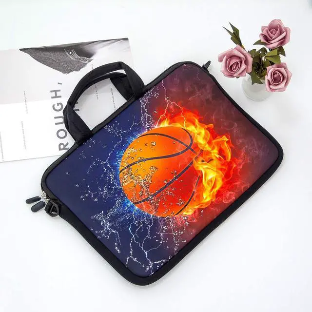 Alt view image 4 of 5 - RICHEN 17 inch Laptop Shoulder Bag Carrying Case Computer PC Cover Pouch with Handle Fits 15.6/16/17/17.3/17.4 inch Laptop Notebook (16-17.3 inch, Basketball Fire)