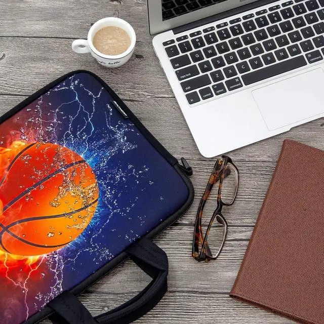 Alt view image 5 of 5 - RICHEN 17 inch Laptop Shoulder Bag Carrying Case Computer PC Cover Pouch with Handle Fits 15.6/16/17/17.3/17.4 inch Laptop Notebook (16-17.3 inch, Basketball Fire)