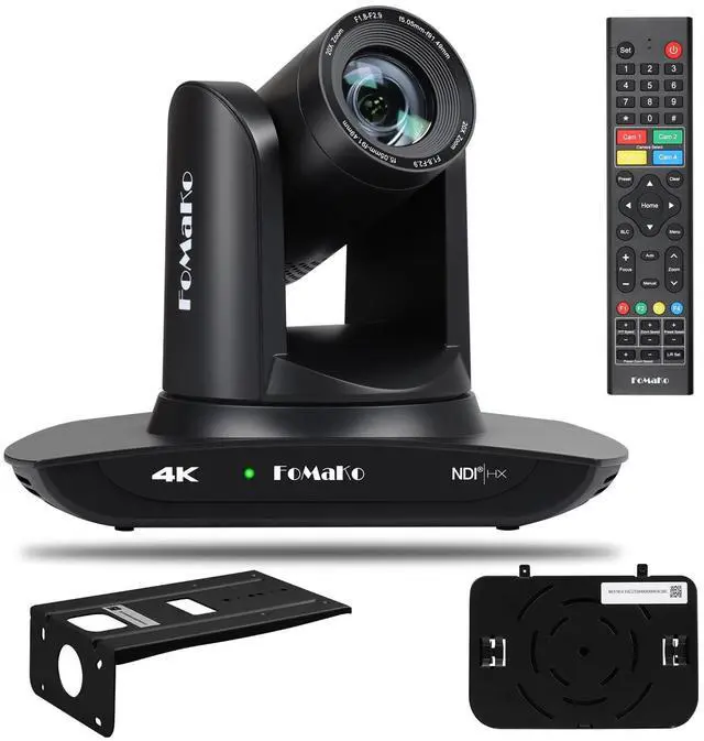 Main image of FoMaKo 4K PTZ Camera HDMI NDI AI Auto-Tracking Gen 3, 20X Optical Zoom, PTZ Camera 4K for Church Worship,(Support NDI 6 & NDI HX3) K20UH NDI Version,Black