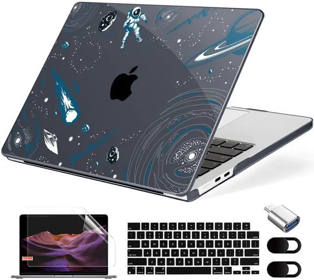 Main image of MecBevia Compatible with MacBook Air 13.6 inch Case, M4 A3240/M3 A3113/M2 A2681 (Released 2025 to 2022), Hard Shell, Keyboard Cover, Screen Protector, Webcam Cover & Type-C Adapter, Aerospace