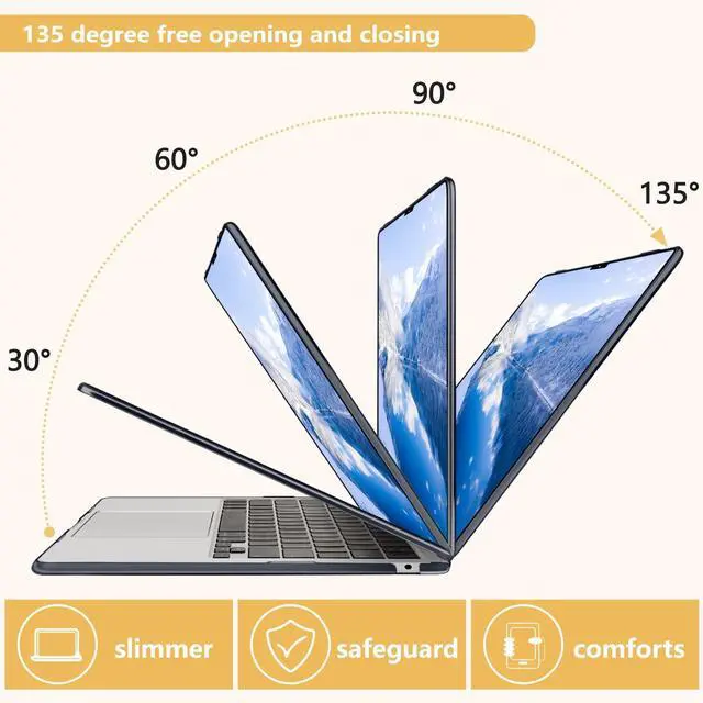 Alt view image 5 of 5 - MecBevia Compatible with MacBook Air 13.6 inch Case, M4 A3240/M3 A3113/M2 A2681 (Released 2025 to 2022), Hard Shell, Keyboard Cover, Screen Protector, Webcam Cover & Type-C Adapter, Aerospace
