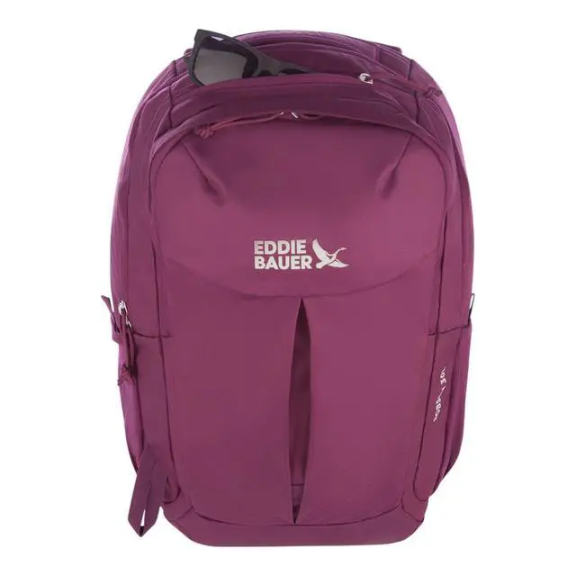 Alt view image 5 of 5 - Eddie Bauer Robson Backpack 30L | Everyday Carry | Work | Travel | Commuter | Padded Laptop Sleeve | Stretch Bottle Pockets | Lightweight | Durable - Dark Purple