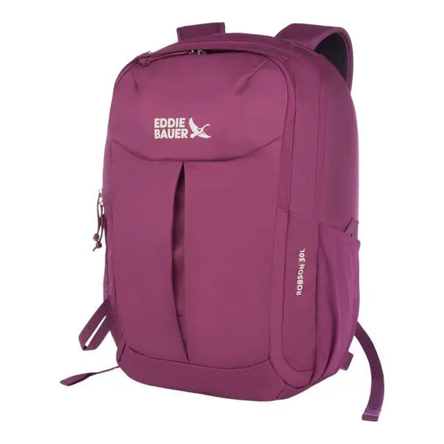 Alt view image 3 of 5 - Eddie Bauer Robson Backpack 30L | Everyday Carry | Work | Travel | Commuter | Padded Laptop Sleeve | Stretch Bottle Pockets | Lightweight | Durable - Dark Purple