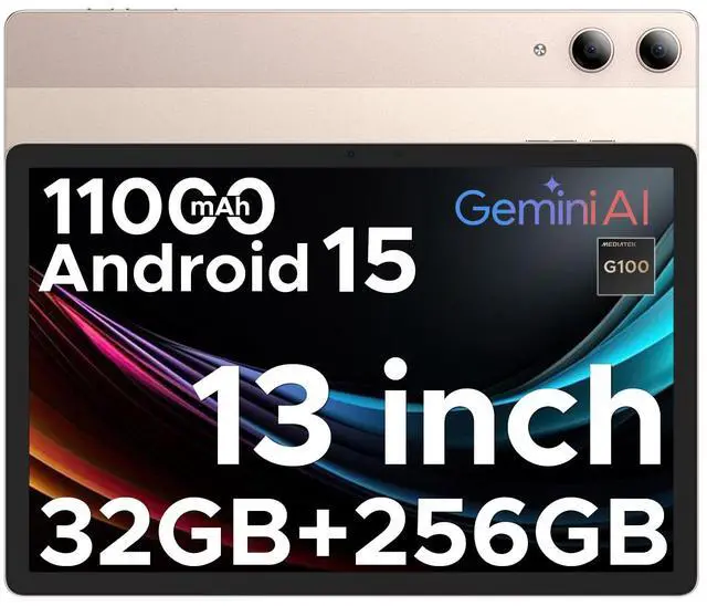 Main image of DOOGEE Tab E3 Pro 13 inch Android Tablet,11000mAh Large Battery,Helio G100 Octa Core Android 15 Tablet,32GB+256GB with Gemini AI,90Hz Display Gaming Tablets,13MP+8MP,7.9mm Ultra-Thin Body,Face Unlock