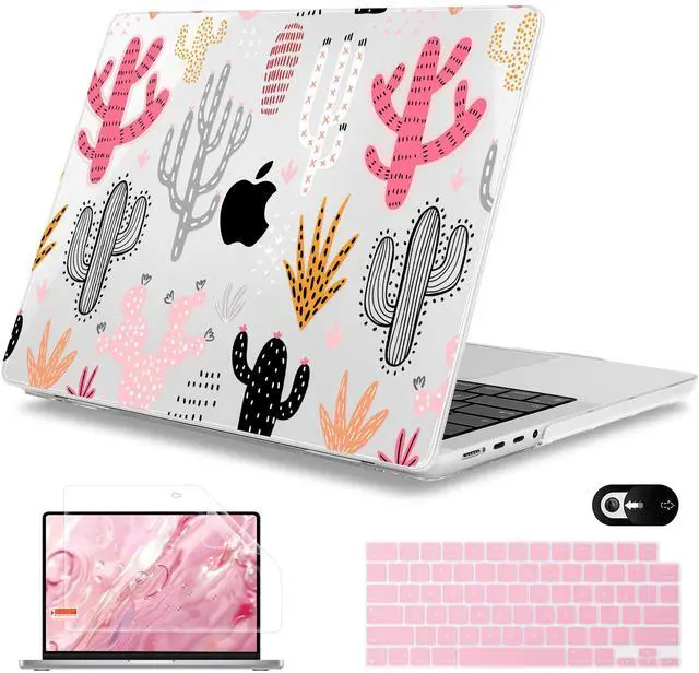 Main image of Mektron Case for M5 MacBook Pro 14 inch 2025 Model A3434 A3112 Fit 2024-2021 Model M4 A3112 A3401 A3185 M3 A2918 A2992 M2 A2779 M1 A2442 Pro/Max, Hard Shell Cover for MacBook Pro 14", Colorful Cacti
