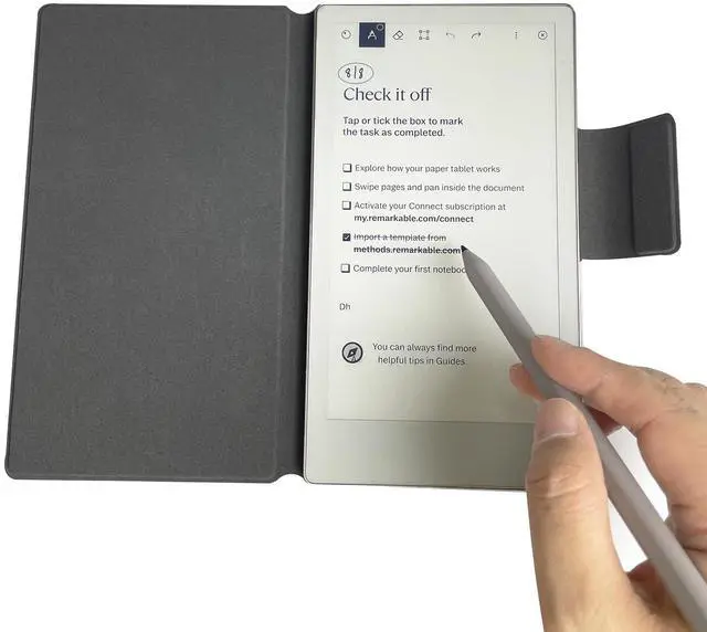 Alt view image 5 of 5 - Case for Remarkable Paper Pro Move 7.3" 2025 Released, Slim Lightweight Leather Book Folio Cover with Built-in Pen Holder (Green)