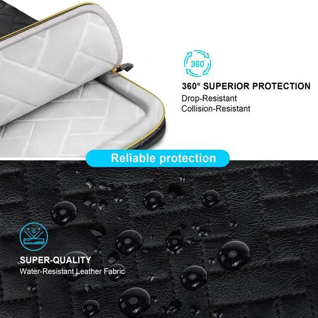 Alt view image 3 of 5 - Lacdo 360° Protective Laptop Shoulder Bag, 16 inch Laptop Bag for 16 inch New MacBook Pro M4/M3/M2 /M1 Pro Max A3403 A3186 A2991 A2780 A2485 2024-2019, 15" Surface Laptop 7th Copilot+PC, Elegant Black