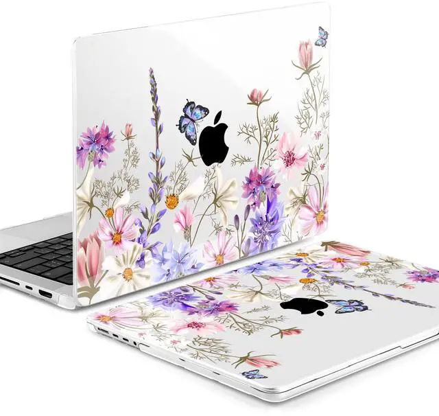 Alt view image 5 of 5 - DONGKE Case for M5 MacBook Pro 14 inch 2025 2024-2021 M4 M3 M2 M1, Plastic Hard Shell Cover Compatible with A3434 A3112 A3401 A3185 A2992 A2779 A2442, Retina XDR Display & Touch ID, Butterfly Floral