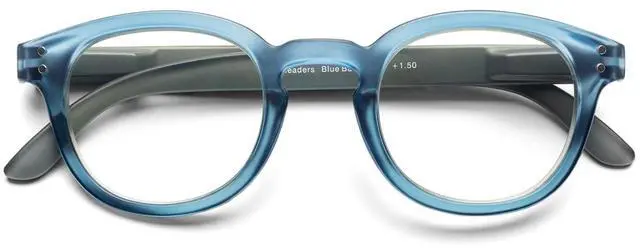 Main image of B + D Reading glasses - Brand BlueBan Readers - Material Frame and temple: PC - Temples with flex - Blue Light filter lenses - Blue Color - +2.50