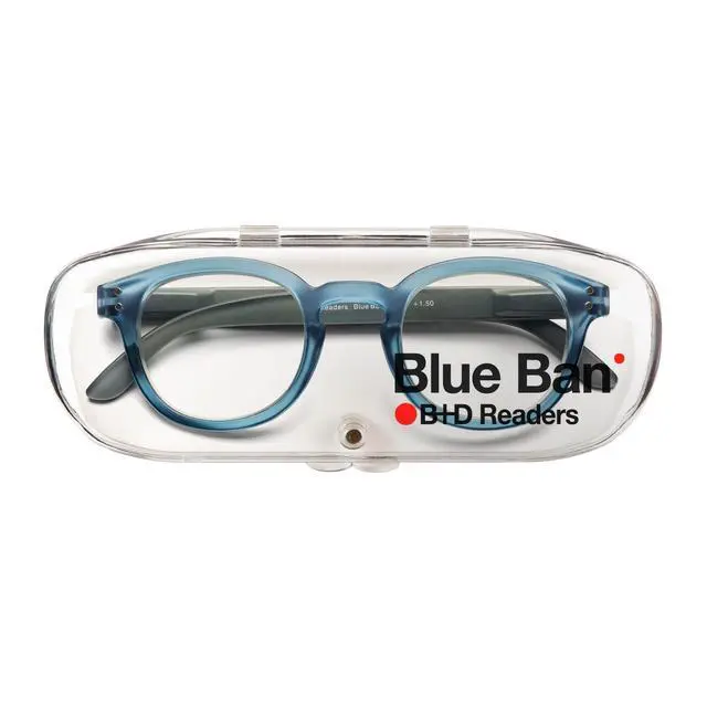 Alt view image 3 of 5 - B + D Reading glasses - Brand BlueBan Readers - Material Frame and temple: PC - Temples with flex - Blue Light filter lenses - Blue Color - +2.50