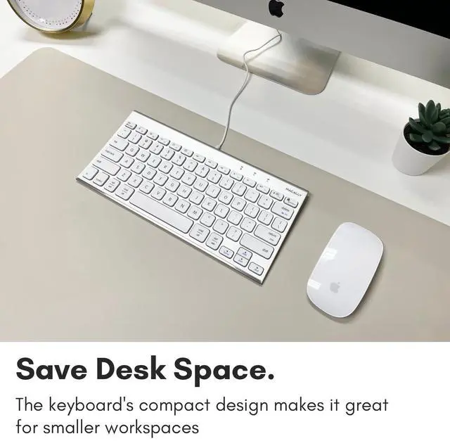 Alt view image 2 of 5 - Macally Wired Keyboard for Mac | Compatible Apple Keyboard (78 Keys, Plug and Play USB) Compatible with MacBook Pro/Air, iMac, Mac mini/Pro, Laptop, Computer Desktop