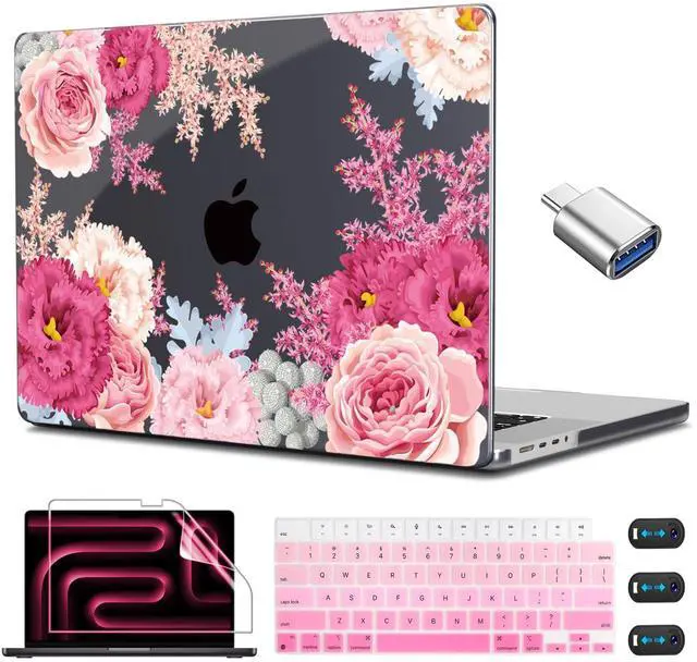 Main image of CISSOOK Gorgeous Floral Case for MacBook Pro 14 Inch 2025 2024 2023 2021 Release M5 M4 M3 M2 M1, Plastic Hard Shell Case for MacBook Pro 14.2", Gorgeous Flowers