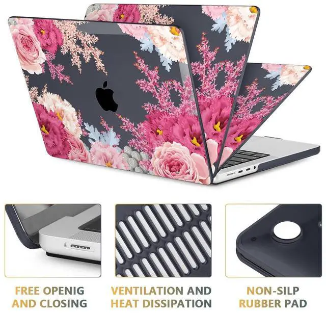 Alt view image 3 of 5 - CISSOOK Gorgeous Floral Case for MacBook Pro 14 Inch 2025 2024 2023 2021 Release M5 M4 M3 M2 M1, Plastic Hard Shell Case for MacBook Pro 14.2", Gorgeous Flowers
