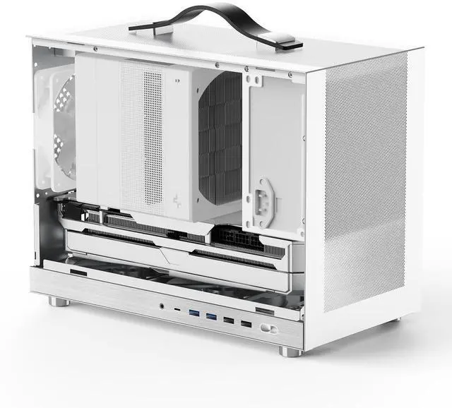 Main image of Shiny Snake G300 16.8L MATX Mesh PC Case - ATX/SFX-L/SFX PSU | 340mm GPU & 240/280mm AIO Support | 164mm CPU Cooler | Reinforced Carry Handle | Mini Tower for Content Creation & Gaming - White