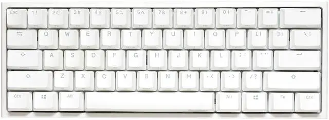 Main image of Ducky One 2 Pro 60% Mechanical Keyboard: Quack Mechanics Dampening, Gateron Yellow Switches, High-Density PBT doubleshot Keycaps, RGB, US, White