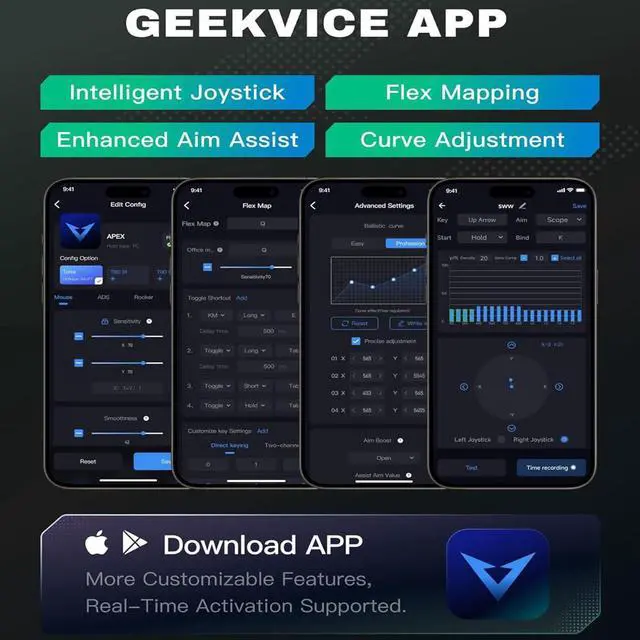 Alt view image 3 of 5 - Koiiko AX200 PC Mouse and Gaming Keyboard Adapter for Computer, Support Key Mapping, Aim Assist, Recoil Control, Smart Joystick Function, 1000Hz Reporting Rate, TPS, FPS, Perfect for APEX, COD Games