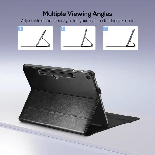 Alt view image 4 of 5 - ProCase for Surface Pro 12 Inch Case (2025 Release), Multiple Angle Premium PU Leather Folio Business Stand Cover with Surface Pen Holder & Front Pocket, Compatible with Type Cover Keyboard -Black